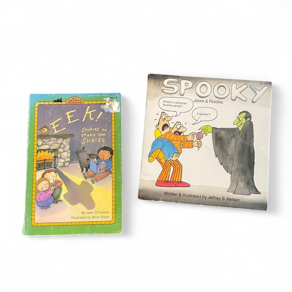 Vintage 90s Spooky Jokes & Riddles Book Set Eek Stories to Make You Shriek